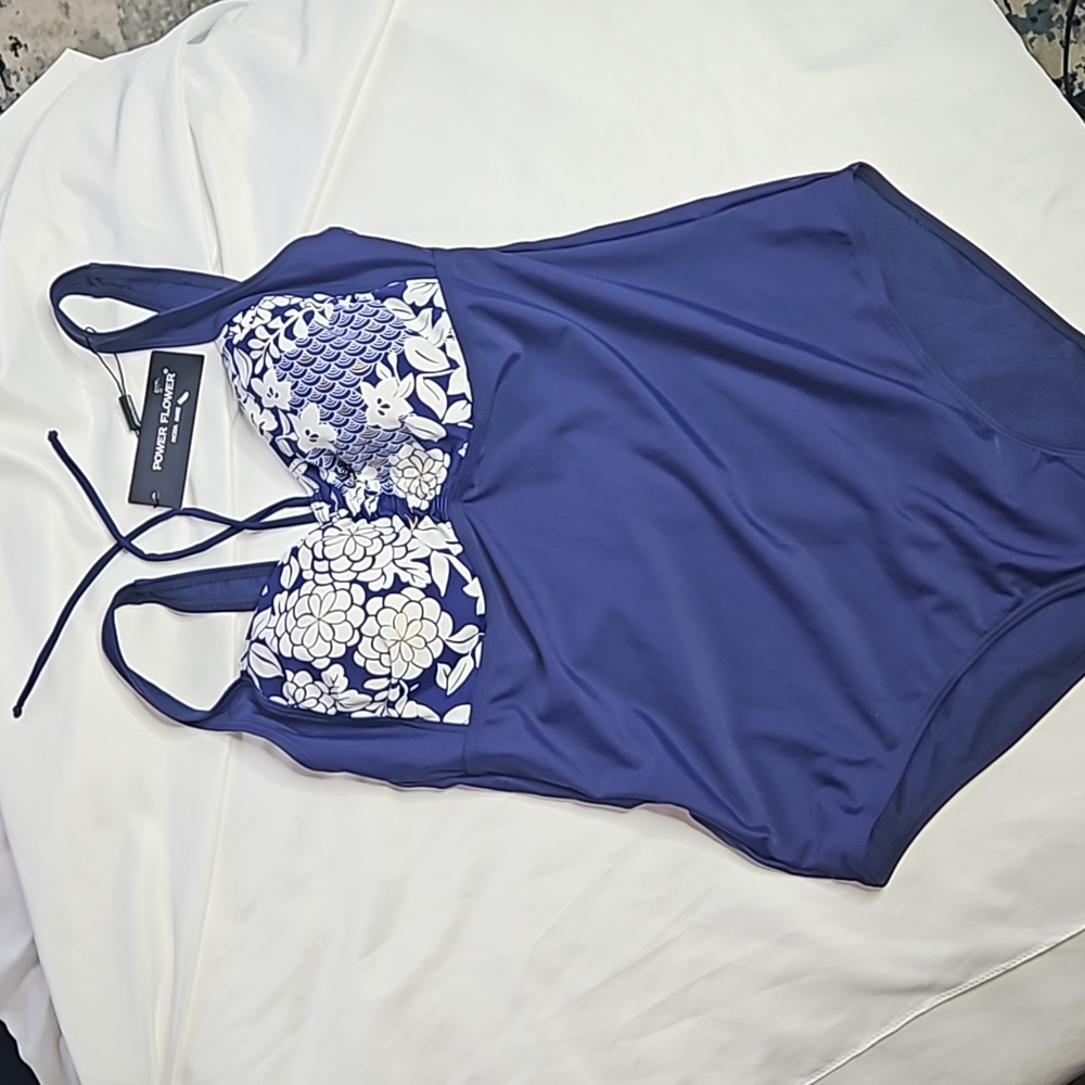 POWER FLOWER ONE PIECE BATHING SUIT-NWT SIZE 16